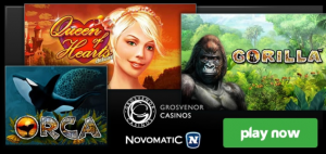 Grosvenor Casino adds new Novomatic titles to its online slots catalogue
