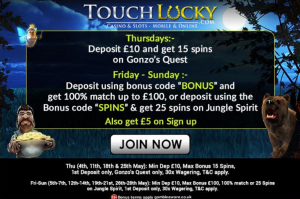 Touch Lucky Casino Deposit Bonus Offers