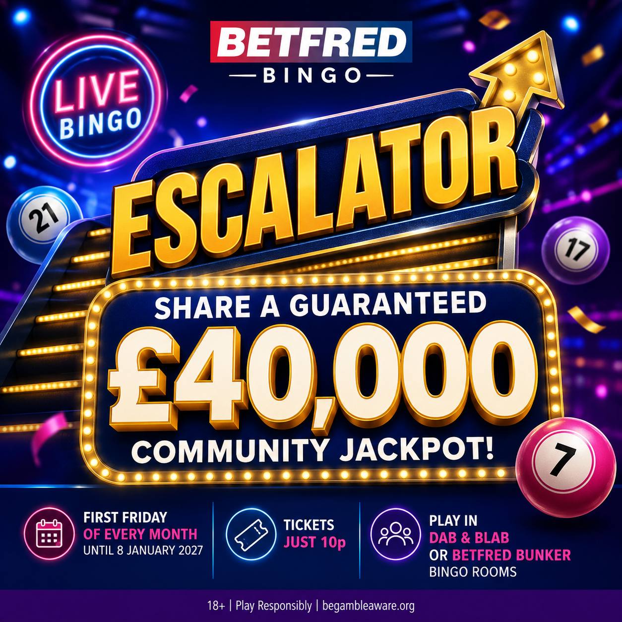 Betfred Live Bingo Escalator Returns with a Guaranteed £40,000 Jackpot