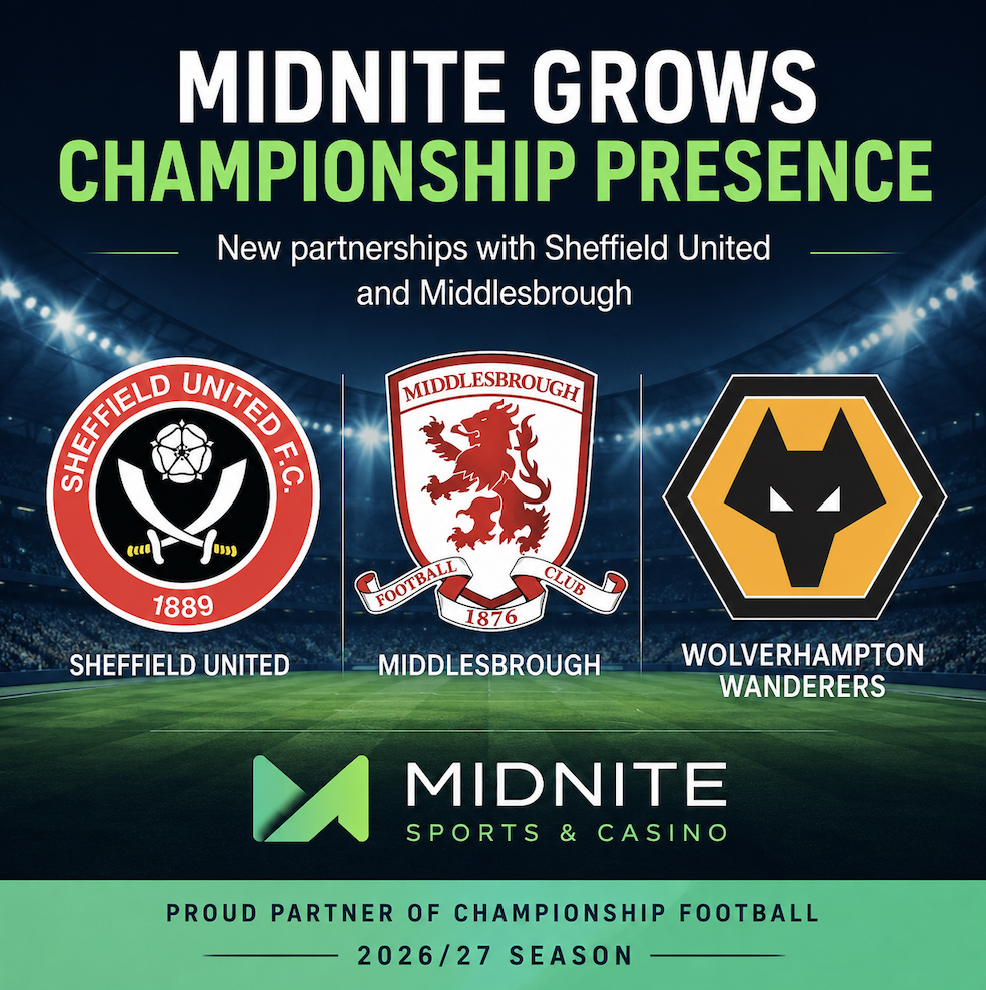 Midnite Championship expansion continues with Sheffield United renewal and Middlesbrough partnership